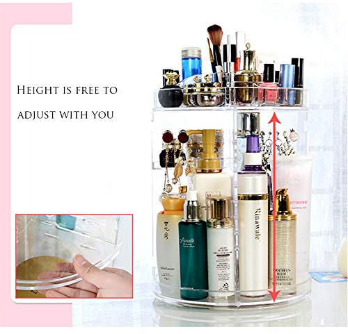 CHENYU Organizador de Maquillaje cosmético, Ajustable 360 Grados Giratorio de Gran Capacidad, multifunción, Organizador de cosméticos, Caja de Almacenamiento