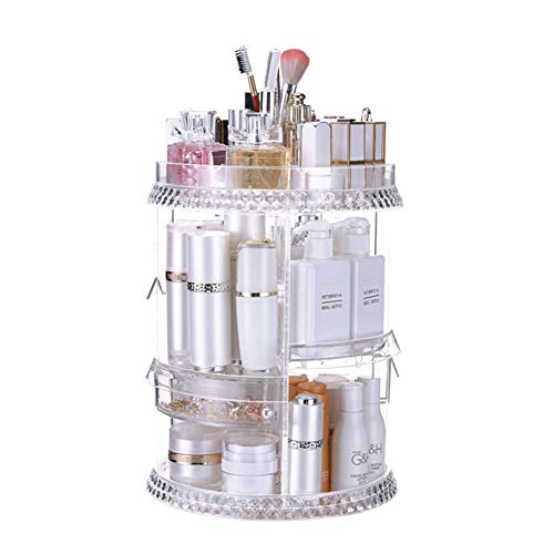 CHENYU Organizador de Maquillaje cosmético, Gran Capacidad, Ajustable 360 Grados, Giratorio, multifunción, Organizador de cosméticos, Caja de Almacenamiento