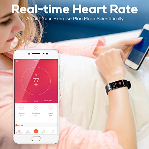 CHEREEKI Pulsera Actividad, Pulsera de Actividad Inteligente Frecuencia Cardíaca Monitor, IP68 Impermeable Pantalla Color, Monitor de Sueño, 14 Modos de Deporte, Bluetooth Pulsera Inteligente(Negro)