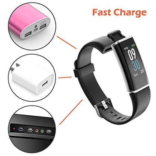 CHEREEKI Pulsera Actividad, Pulsera de Actividad Inteligente Frecuencia Cardíaca Monitor, IP68 Impermeable Pantalla Color, Monitor de Sueño, 14 Modos de Deporte, Bluetooth Pulsera Inteligente(Negro)