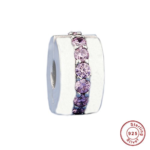 CHICBUY 2018 Madre Día Regalo Brillante Path Clip Rosa CZa Bead 925 Plata DIY se adapta para Original Pandora pulseras encanto moda joyas