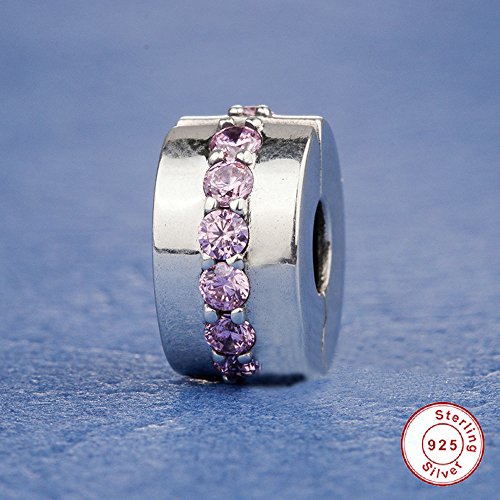 CHICBUY 2018 Madre Día Regalo Brillante Path Clip Rosa CZa Bead 925 Plata DIY se adapta para Original Pandora pulseras encanto moda joyas