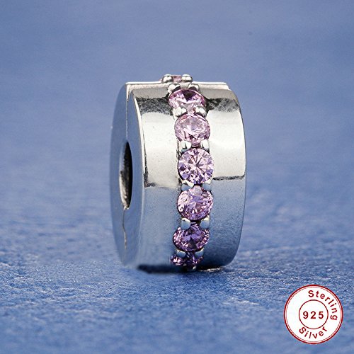 CHICBUY 2018 Madre Día Regalo Brillante Path Clip Rosa CZa Bead 925 Plata DIY se adapta para Original Pandora pulseras encanto moda joyas