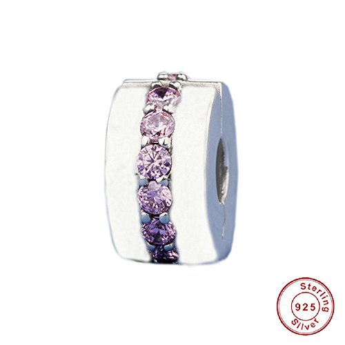 CHICBUY 2018 Madre Día Regalo Brillante Path Clip Rosa CZa Bead 925 Plata DIY se adapta para Original Pandora pulseras encanto moda joyas