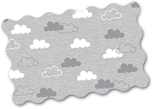 Chicco Boppy- Cojín de lactancia algodón, ergonómico, indeformable y optima adaptabilidad, de 0 a 12 meses, estampado nubes gris clouds, almohada de lactancia