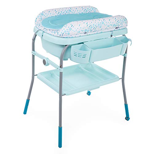 Chicco Cuddle&Bubble - Bañera cambiador compacta 2en1, 10 kg, color azul (Dusty Green)