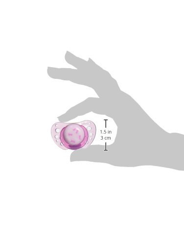 Chicco Physio Air - Pack de 2 chupetes de látex/caucho para 0 - 6 meses, color rosa
