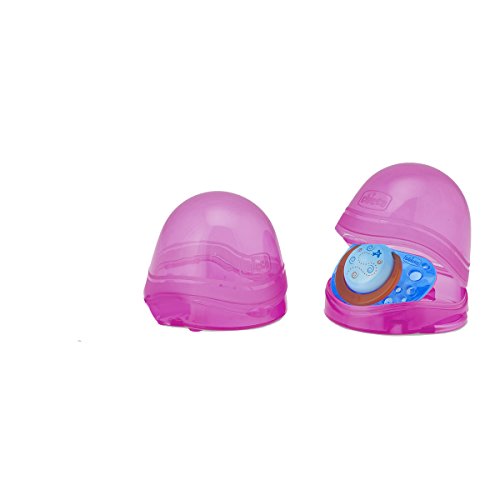 Chicco - Portachupetes de dos chupetes individuales, color rosa