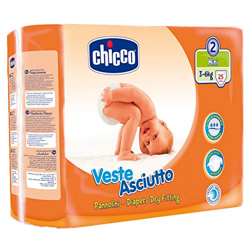 Chicco - Set de iniciación a partir de nacimiento: cubo para pañales Odour Off + pañales Chicco Mini 2 (3-6 kg) plateado – Sistema a prueba de olores, uso de bolsas convencionales.