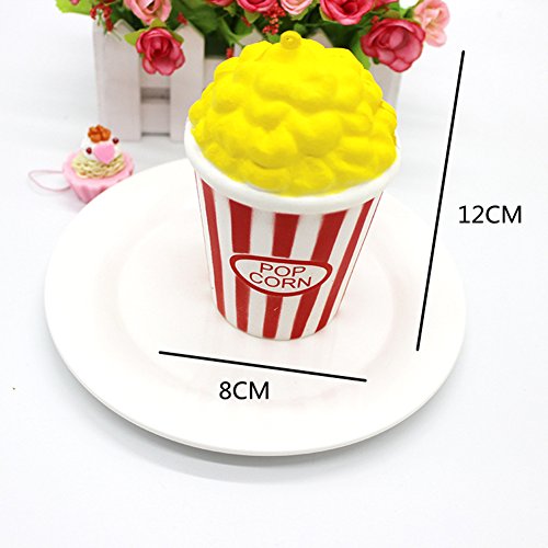 Chickwin Squishys Kawaii, Juguetes de Compresión Blanda Exprimir Alivio de Estrés Caricatura Cute Perfumado Lento Aumento de Juguete Accesorios Adornos (Popcorn + Burger Cat + Copa de Paja)