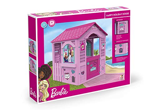 Chicos Casita infantil de exterior Barbie, color rosa con tejado fucsia (La Fábrica de Juguetes 89609)