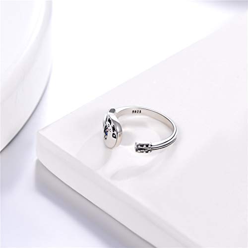 ChicSilver Anillo Guitarra Mujer Anillo Abierto Plata de Ley 925 Joyería Moderna Musical para Dedos Anillo Fino de Compromiso