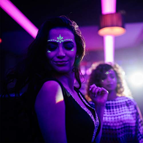 CHIFOOM 6pcs Cara Rhinestones Festival, Piedras Preciosas Autoadhesivas, Diamantes de Imitación Cara, Luminosa Tatuaje, para Día de los Muertos, Carnaval, Festival de Música