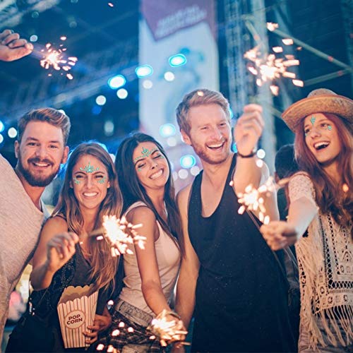 CHIFOOM 6pcs Cara Rhinestones Festival, Piedras Preciosas Autoadhesivas, Diamantes de Imitación Cara, Luminosa Tatuaje, para Día de los Muertos, Carnaval, Festival de Música