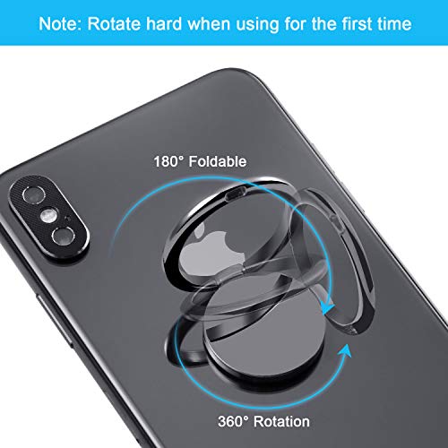 CHOELF Anillo Soporte Móvil, 2 Piezas Anillo Soporte para Movil 360° rotación Adhesivo 3M con PE Film Protector [Anti-Caída], Universal Ring Stand Holder para iPhone Tablet y Otros Teléfono-Silver