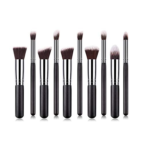 Chytaii. Brochas Maquillaje Sets de Brochas Brochas Maquillaje Brochas para Maquillaje Facial Cepillos para Ojos Brochas para Labios 10pcs