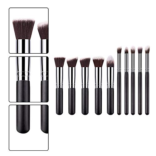 Chytaii. Brochas Maquillaje Sets de Brochas Brochas Maquillaje Brochas para Maquillaje Facial Cepillos para Ojos Brochas para Labios 10pcs