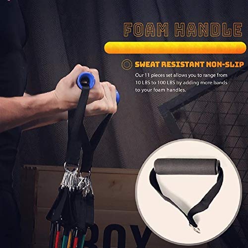 CHYU Bandas de Resistencia, Bandas Elásticas Fitness, 11pcs Gomas Elásticas Musculacion
