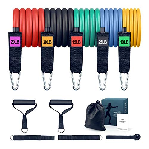 CHYU Bandas de Resistencia, Bandas Elásticas Fitness, 11pcs Gomas Elásticas Musculacion