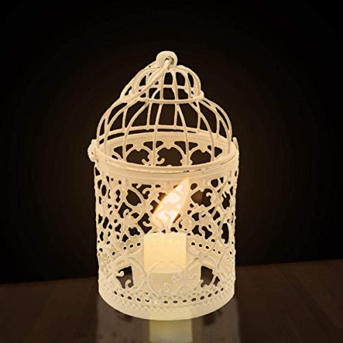 Ciaoed 2 PCS Estilo Jaula de Pájaro Patrón Hueco Sostenedor de Vela de Hierro Creativo tallar Patrón Candelero Artes para la Decoración Del Banquete de Boda