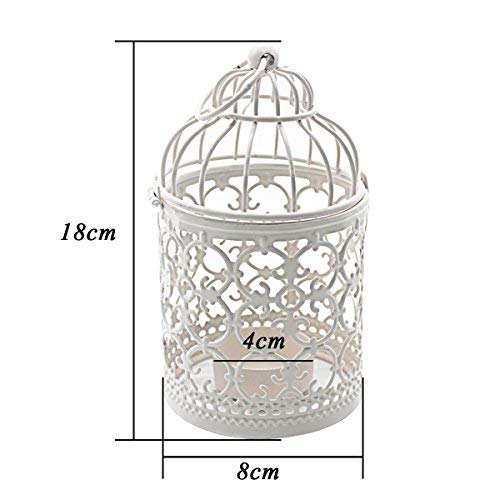 Ciaoed 2 PCS Estilo Jaula de Pájaro Patrón Hueco Sostenedor de Vela de Hierro Creativo tallar Patrón Candelero Artes para la Decoración Del Banquete de Boda