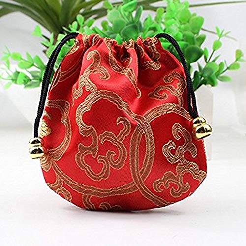Cikuso 24 Piezas Bolsa Bolso De Joya De Brocado De Seda, Monedero De Lazo con Cordón, Bolsa De Regalo Juego De Valor