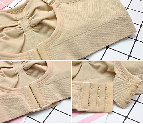 Cimary Sujetador de maternidad para mujeres Bra sin costuras (4Pack) (L/XL, 3 piezas (gris + negro+ beige))