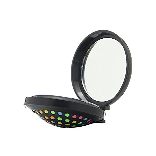 CINEEN Arco Iris Peine Plegable para Desenredar Cabello con Espejo, Mini Ronda Pop Up Cepillo Decoración Cepillo de pelo suave plegable