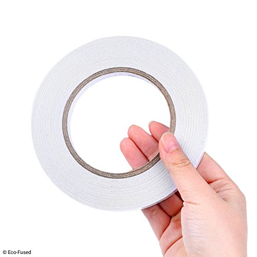 Cinta Adhesiva Doble Cara Premium – Ancho: 10 mm – Longitud: 50 m – para Manualidades, Bricolaje y Oficina – Rápida y fácil de Usar en Papel, Vidrio, plástico, Madera, Metal y Tela
