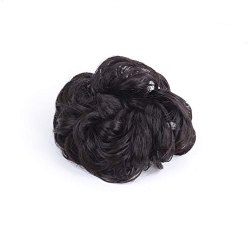 Cinta de pelo postizo scrunchy Scrunchie de la cola de caballo Extensiones Extensiones de Cabello ondulado rizado el pelo sucio Moños peluca