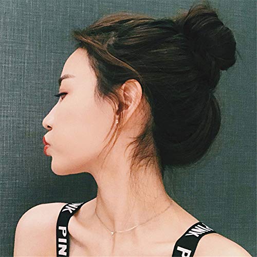 Cinta de pelo postizo scrunchy Scrunchie de la cola de caballo Extensiones Extensiones de Cabello ondulado rizado el pelo sucio Moños peluca,Golden brown