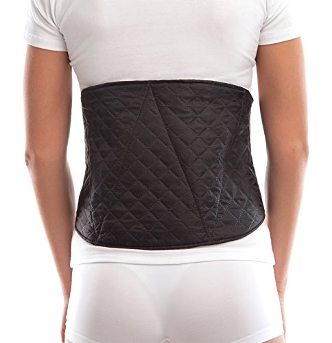 Cinturón cálido para la espalda baja; Faja de calentamiento; facilidad espasmos musculares; Alivio y recuperación del dolor de espalda; Calor natural; Forro de lana 100% X-Small Negro