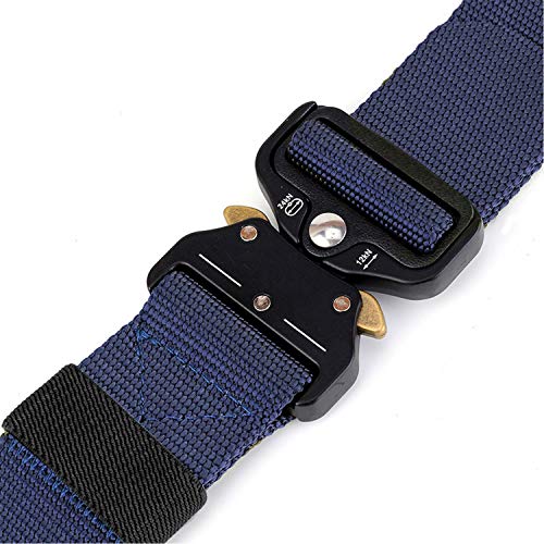 Cinturón de Lona de Nylon Unisex de 2 Piezas, Cinturón Tiradores Estilo Militar de Liberación Rápida con Hebilla de Metal