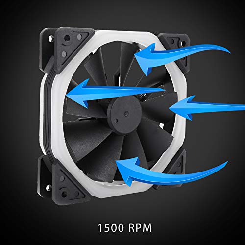 CiT HALOCOSMIC 120mm Halo Dual Ring Rainbow RGB Ventilador con 5V Direccionable 3Pin Header - Negro