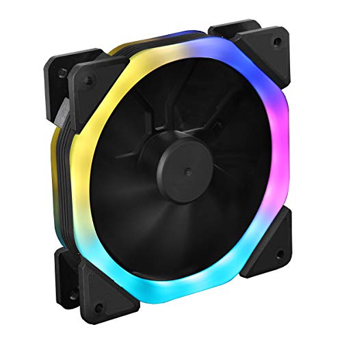 CiT HALOCOSMIC 120mm Halo Dual Ring Rainbow RGB Ventilador con 5V Direccionable 3Pin Header - Negro