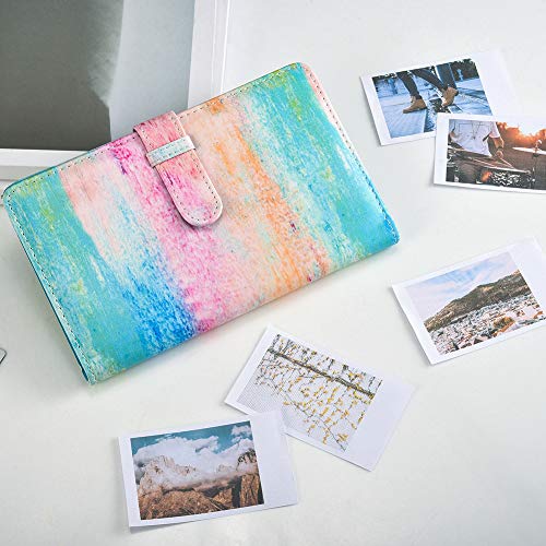 Cizen Mini álbum de Cuero de PU, Álbum de la Cartera de 96 Bolsillos para Fuji Polaroid Mini Foto de 3 Pulgadas, Lomo Mini, Foto de Lycra Sofort y Boleto/Memo（Pintura al óleo）