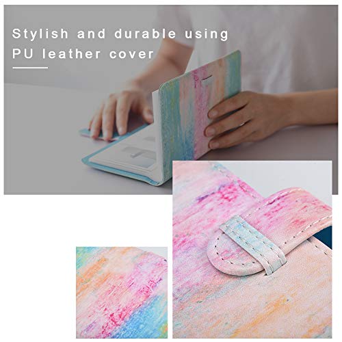 Cizen Mini álbum de Cuero de PU, Álbum de la Cartera de 96 Bolsillos para Fuji Polaroid Mini Foto de 3 Pulgadas, Lomo Mini, Foto de Lycra Sofort y Boleto/Memo（Pintura al óleo）