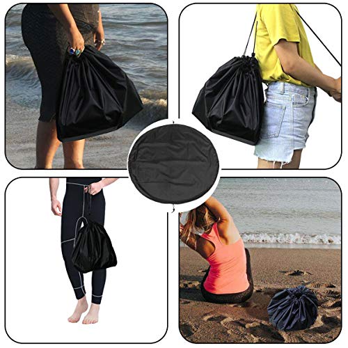 cjixnji Traje de Cambio de Traje de Neopreno, Bolsa de Transporte con Cordón Ajustable para el Buceo de Surf, Accesorios de Natación, Traje de Buceo, Impermeable, Bolsa para Esterilla, Negro