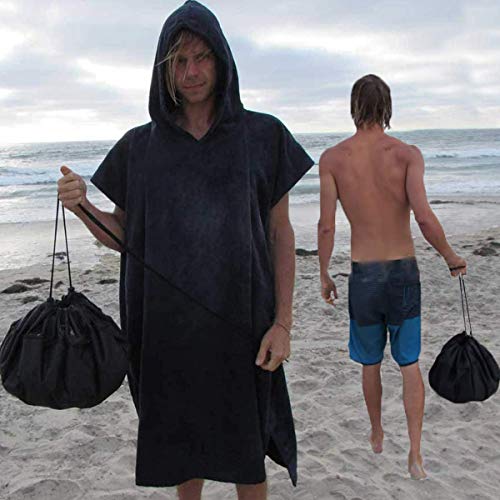 cjixnji Traje de Cambio de Traje de Neopreno, Bolsa de Transporte con Cordón Ajustable para el Buceo de Surf, Accesorios de Natación, Traje de Buceo, Impermeable, Bolsa para Esterilla, Negro