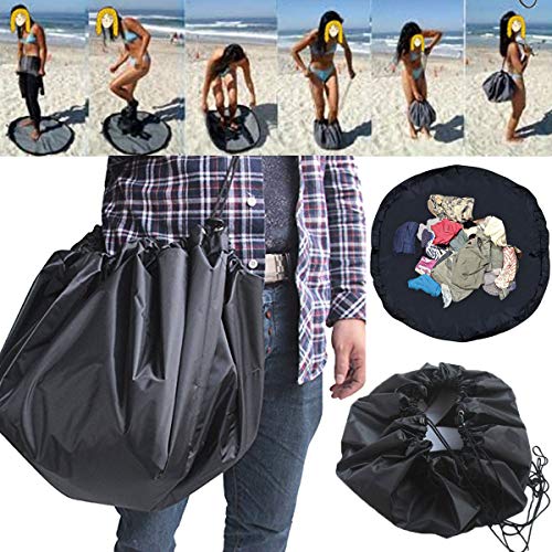 cjixnji Traje de Cambio de Traje de Neopreno, Bolsa de Transporte con Cordón Ajustable para el Buceo de Surf, Accesorios de Natación, Traje de Buceo, Impermeable, Bolsa para Esterilla, Negro