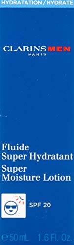 Clarins 57917 Men Fluido Super Hidratante SPF 20, Rostro, 50 ml