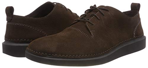 Clarks Hale Lace, Zapatos de Cordones Derby para Hombre, Marrón (Dark Brown Nubuck), 42 EU