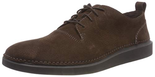 Clarks Hale Lace, Zapatos de Cordones Derby para Hombre, Marrón (Dark Brown Nubuck), 42 EU
