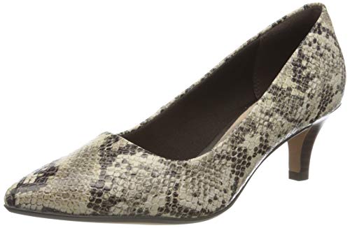 Clarks Linvale Jerica, Zapatos de tacón con Punta Cerrada para Mujer, Gris Pardo de Serpiente, 39 EU