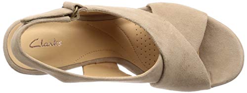 Clarks Maritsa Lara, Sandalia con Pulsera para Mujer, Beige (Sand Suede-), 36 EU