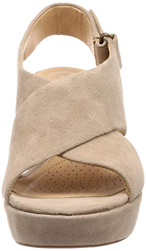 Clarks Maritsa Lara, Sandalia con Pulsera para Mujer, Beige (Sand Suede-), 36 EU