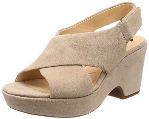 Clarks Maritsa Lara, Sandalia con Pulsera para Mujer, Beige (Sand Suede-), 36 EU