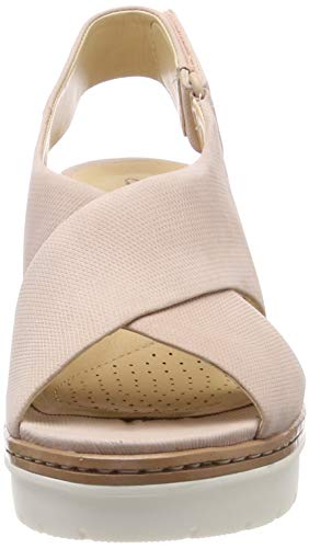 Clarks Palm Candid, Sandalia con Pulsera para Mujer, Beige (Nude Pink-), 38 EU