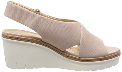 Clarks Palm Candid, Sandalia con Pulsera para Mujer, Beige (Nude Pink-), 38 EU