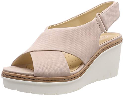 Clarks Palm Candid, Sandalia con Pulsera para Mujer, Beige (Nude Pink-), 38 EU